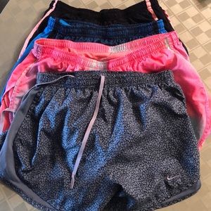 Nike dri-fit shorts 4 pair all small EUC